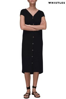 Whistles Black Button-Up Dress (978118) | ₪ 257