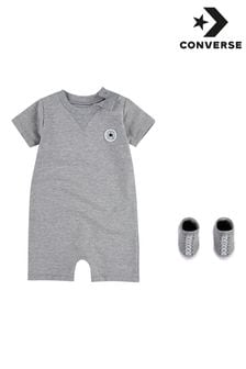 Converse Grey Romper and Bootie Baby Set (978229) | $43