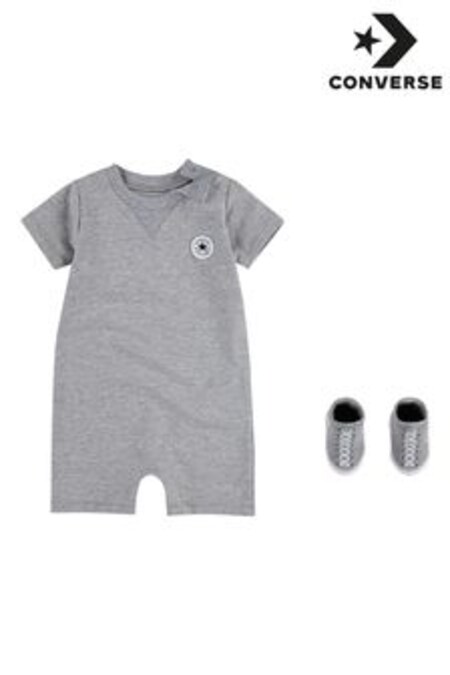 Converse Grey Romper and Bootie Baby Set (978229) | KRW41,100
