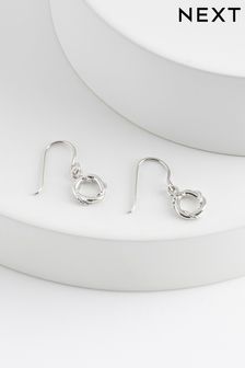 Sterling Silver Twist Circle Drop Earrings (978274) | SGD 21