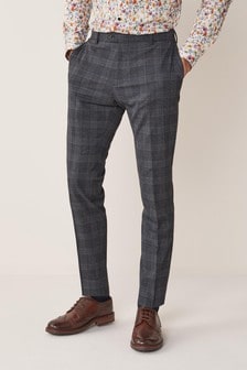 Blue Skinny Fit Check Suit: Trousers (978336) | 12 €