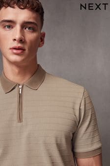 Neutral Zip Neck Smart Polo Shirt (978480) | $67