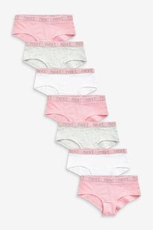 Pink/White/Grey Sparkle 7 Pack Hipster Briefs (2-16yrs) (978913) | €16 - €21