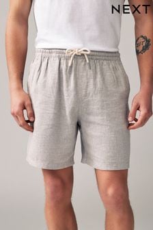 Stone Cotton Linen Dock Shorts (978919) | 99 QAR