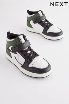 Monochrome Elastic Lace High Top Trainers (978928) | ￥4,680 - ￥5,380