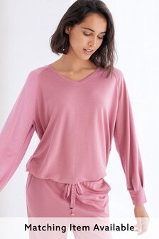 Pink Modal Blend Bubble Hem Sweatshirt (979613) | ₪ 53