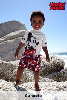 Rdeča Mickey Mouse - Komplet z lycra majico in kratkimi hlačami (3 mesecev–8 let) (979915) | €23 - €28
