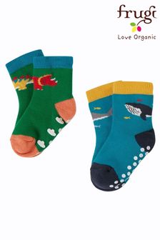 Frugi Blue Grippy Socks 2 Pack (980297) | $24