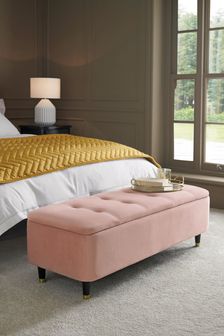 Opulent Velvet Blush Pink Stella Storage Ottoman Blanket Box (980306) | €275