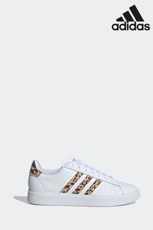 adidas Off White Grand Court Cloudfoam Lifestyle Comfort Trainers (980357) | SGD 155