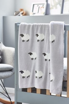 Counting Sheep Knitted Blanket