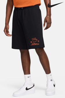Negru - Pantaloni scurți flaușați din fleece Nike Club (980537) | 358 LEI