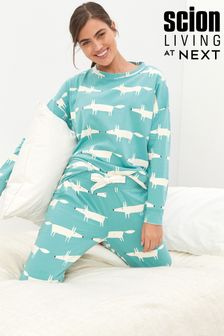 Teal Blue Mr Fox Mr Fox Scion At Next Cotton Pyjamas (980875) | 135 QAR