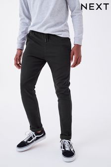 Black Regular Fit Rib Waist Pull-On Trousers (3-16yrs) (981082) | BGN 40 - BGN 55