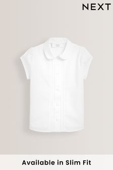 Белый - Синяя блузка с пышными рукавами и отделкой (3-14 лет) (981321) | 4 020 тг - 6 030 тг