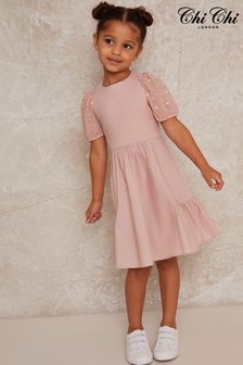 Chi Chi London Pink Polka Dot Sleeve Dress (982434) | KRW91,800