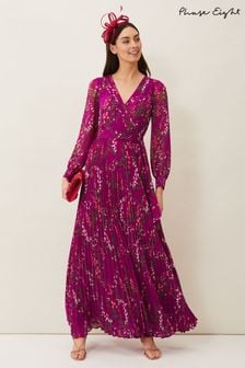 Phase Eight Purple Carmen Pleated Maxi Dress (982437) | ₪ 856