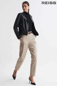 Reiss Neutral Violet Petite Mid Rise Cargo Trousers (982958) | €244