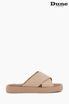 Dune London Nude Liquor Cross Strap Flat Sandals (983156) | SGD 135