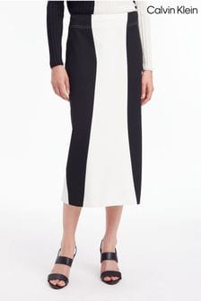 Calvin Klein White Abstract Blocking Skirt (983270) | €320