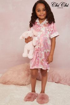 Chi Chi London Pink Floral Print Night Shirt Dress (983332) | €50