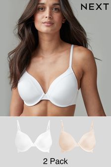 Light Pad Full Cup Smoothing T-Shirt Bras 2 Pack