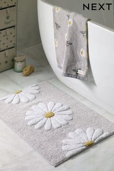 Grey Daisy 100% Cotton Bath Mat (984255) | €21