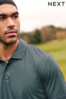 Niebiesko-szary - Teksturowana koszulka polo do golfa (984842) | 120 zł