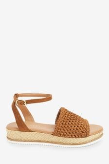 Tan Brown Suede Regular/Wide Fit Forever Comfort® Weave Flatform Sandals (984992) | 26 €