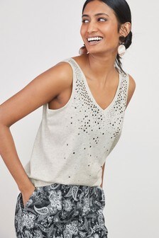 Débardeur à col V fantaisie