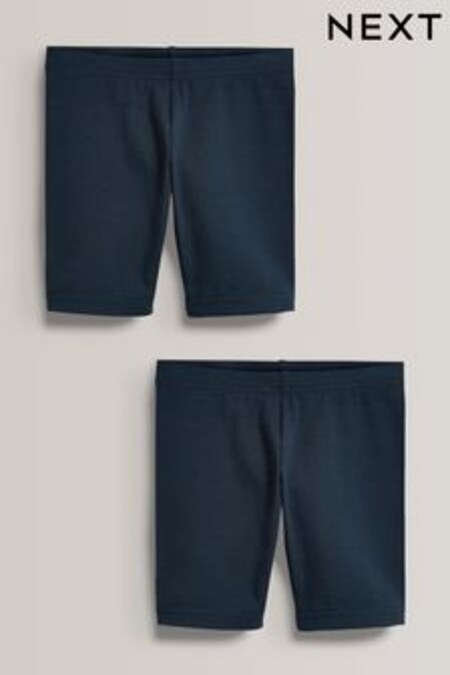 Navy Blue 2 Pack Cotton Rich Stretch Cycle Shorts (3-16yrs) (985115) | €7 - €14