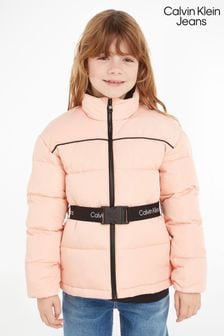 Розовый - Куртка для девочек с фирменной лентой Calvin Klein Jeans (985127) | €101