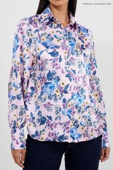 Розовая атласная рубашка с принтом French Connection (985143) | €50