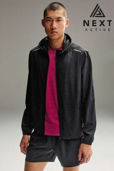 Black Hoodie Active Gym Zip Through Jacket (985272) | SGD 71