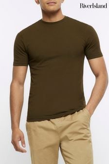 River Island Green Muscle Fit T-Shirt (985457) | 49 QAR