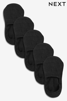 Black Invisible Trainer Socks Five Pack (985853) | $21