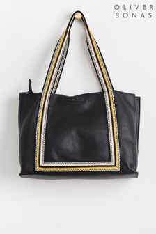 Oliver Bonas Emma Stripe Black Tote Bag (985995) | $136