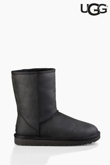 UGG® Black Classic Short Leather Boots (986128) | 899 QAR