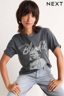 V barvi oglja - Majica s kratkimi rokavi, grafiko in trakom License Blondie (986585) | €23
