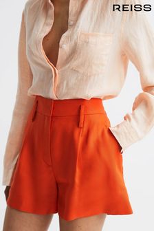 Reiss Orange Hollie Linen Pleat Front Shorts (986855) | 93,240 Ft