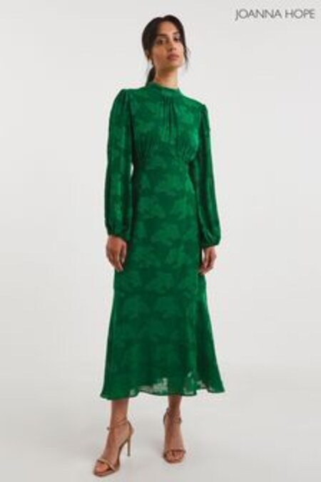 Joanna Hope Green Button Sleeve Burnout Dress (9871X3) | $165