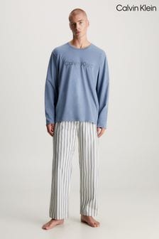 Calvin Klein Blue Pure Cotton Sleep Lounge Pyjamas Set (987326) | AED249
