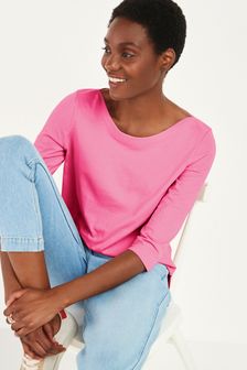 Bright Pink Boat Neck Top (987622) | 11 €