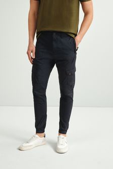 Navy Blue Slim Fit Stretch Utility Trousers (987692) | 11 BD