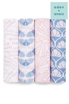 aden + anais Pink Large Cotton Muslin Blankets 4 Pack (987710) | 24,330 Ft