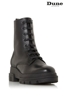 Dune London Parque T Black Chunky Outsole Lace-Up Ankle Boots (988047) | €98