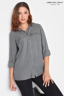 Серый - Рубашка в стиле милитари Long Tall Sally (988826) | €41