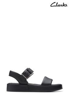 Clarks Black Leather Alda Strap Sandals (988843) | kr1 370