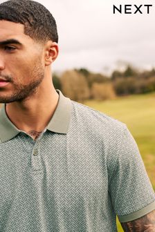 Sage Green Print Golf Polo Shirt (988862) | LEI 166
