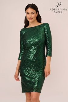 Adrianna Papell Studio Green Sequin Cowl Back Dress (988889) | 114 €